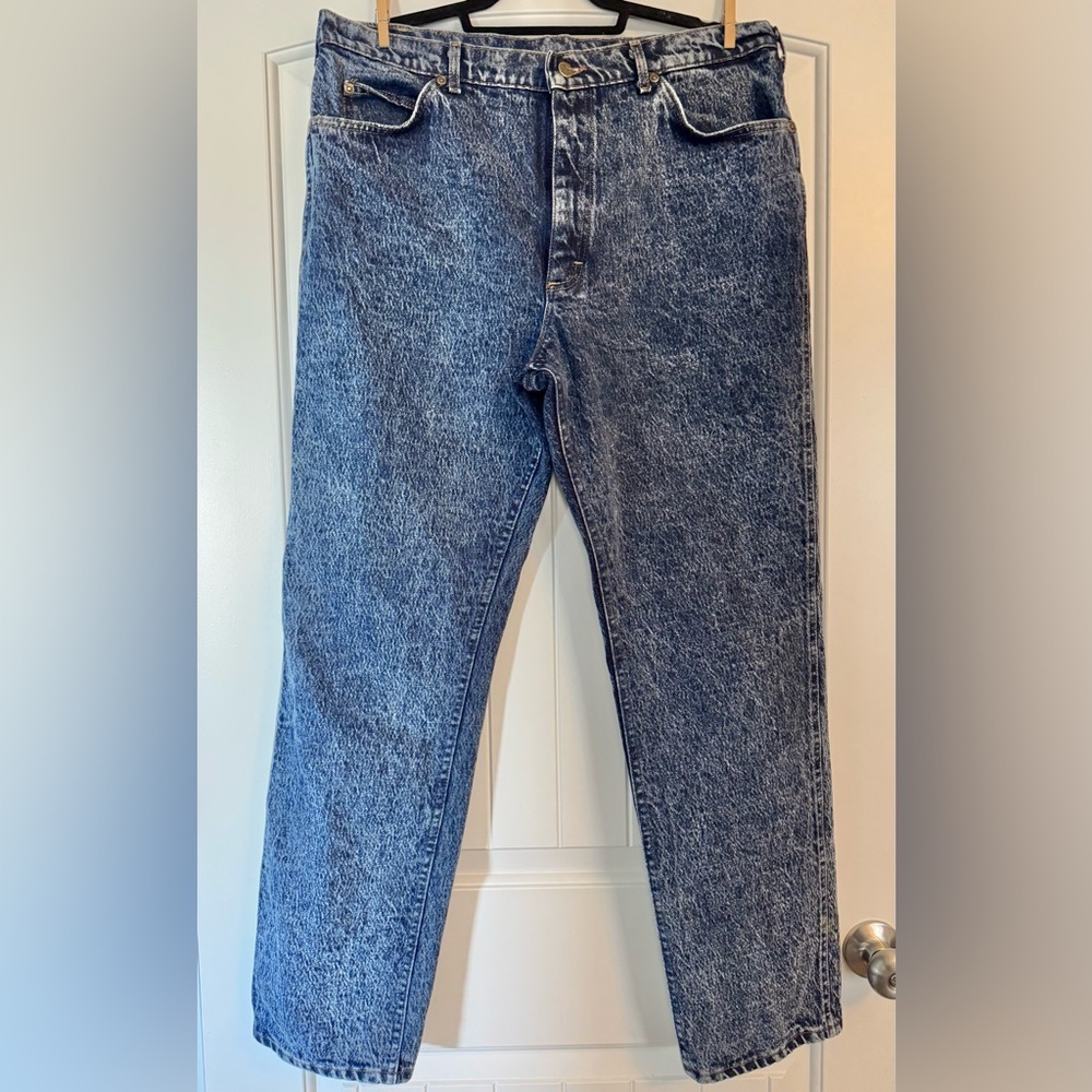 Vintage Lee's Acid Wash Ultra High Rise Mom Jeans Sz 38x32